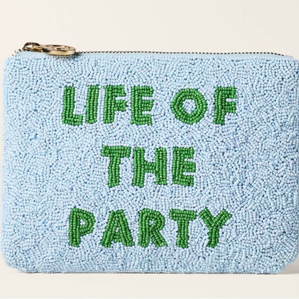 NWT Kate spade x target Beaded Clutch with 'Life of the Party' Design
